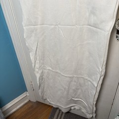 3 1/2 Yds White Rib Knit Fabric 44” W med. Wt. Vertical Ribbed Cotton Blend.