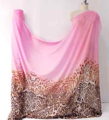 58” Wide By Yards Positional Print Chiffon Fabric Leopard Pink