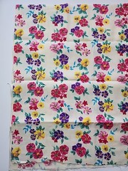 45″ X 22.5″ Floral Cotton Linen Sewing Craft Quilting Fabric Remnant Colorful