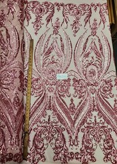 Pink “Hourglass Design” Stretch Nylon Spandex Mesh Sequin Fabric DIY Dress BTY