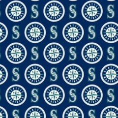 Cotton Seattle Mariners Blue MLB Baseball Sports Team Fabric Print BTY D159.51