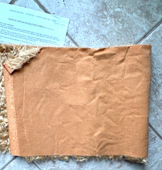 WAVY MOHAIR FABRIC REMNANT PIECE W/DYEING INFO:NWOT HONEY-COLORED 12″ X 54″