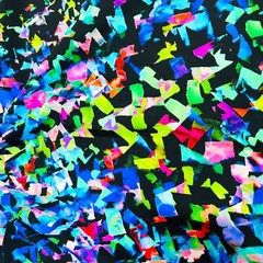 Stretch Spandex Fabric Abstract Multicolor Split Glass by yard for Swimwear