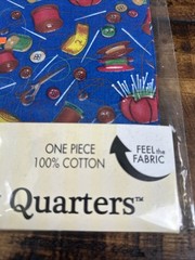 Jo-Ann Fabric Quarters 18×21 inch Novelty Cotton Spools Thread Needles