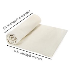 Cotton Muslin Fabric 63 Inch x 5.5 Yards Muslin Cloth Natural Unbleached Cott…