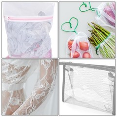 63 x 59 Inch White Mesh Fabric, Slightly Stretch Fabric Cuttable