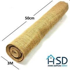 Oasis Hessian Fabric Roll (50cm x 3m) — Natural Jute for Craft & Décor