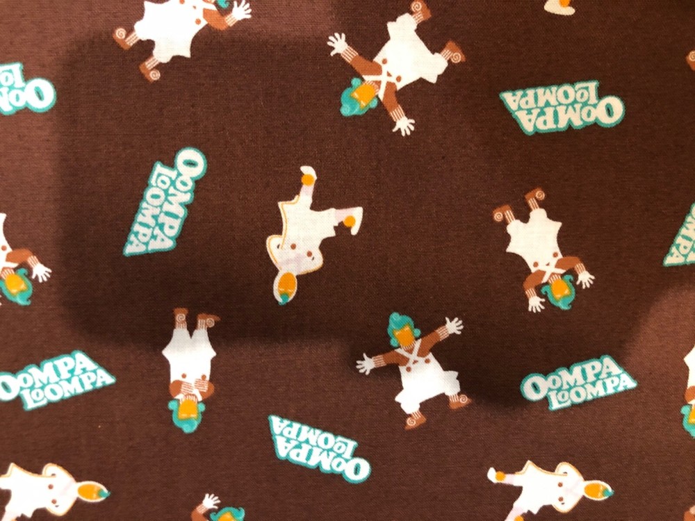 Wonka Oompa Loomp Camelot Fabric Print 100% Cotton Fat Quarter 18″x22″ NEW Mask