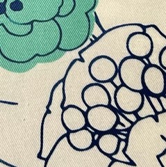 Navy Teal White Large Floral Decor Fabric Cotton Discontinued Joann 56×104” 2.8Y