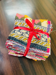 50pcs Kantha Scraps, handstitched Quilt scraps, fabric scraps, Quilt fabric