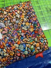 Fabric Pebbles Rainbow Colors Small Rocks KAUFMAN Cotton 1/4 Yard 19576-205multi