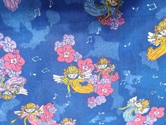 Angel Floral Singing Choir Notes Holiday 64″ Wide Cotton Fabric Sold BTY