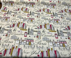 PK Lifestyles City Scape Fiesta Paris London New York Cotton Fabric By the Yard