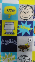 Peanuts Worldwide 2021 Flannel Fabric Checks Comic Grid 1 yd x 44″Snoopy & Gang