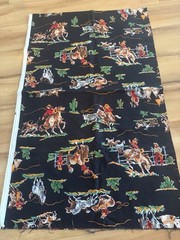 Cowboys And Indians Fabric 2 yd X 44”w Rodeo Western Cowboy Horse Nos/ Clean