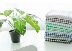 Double Gauze 1cm Check Fabric – Washed Cotton Large Width 18 Colors Available