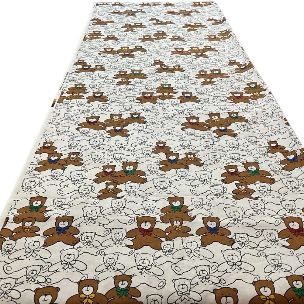 Princess Fabrics, Inc Teddy Bears with Bowties Cotton Fabric 2 Yards Pattern 480