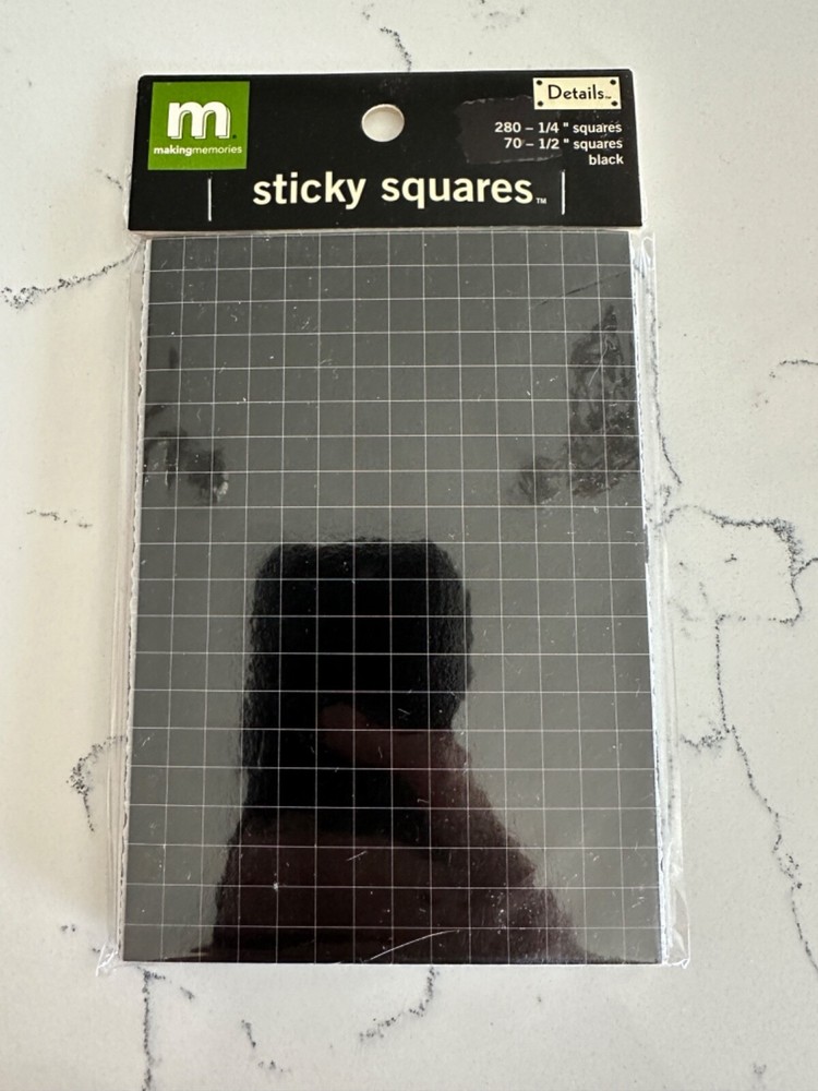 Making Memories Sticky Double Sided Adhesive Squares Black Scrapbooking Crafts