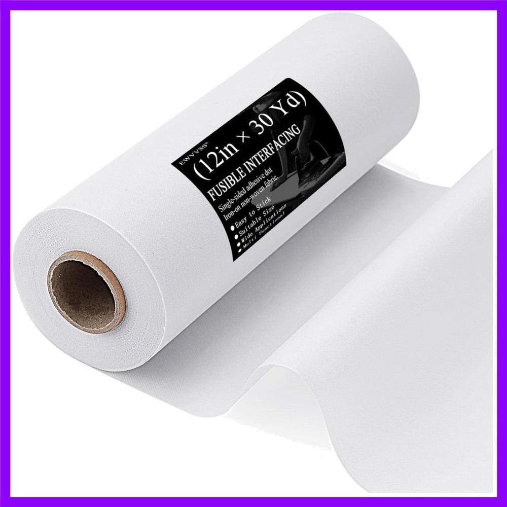 Light Weight 12″X 30 Yards Fusible Interfacing for Sewing,Iron-On Non-Woven