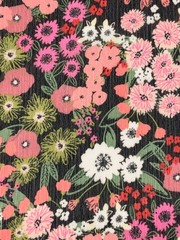 Boho Blooms Crinkle Chiffon Fabric Semi Sheer Apparel Fabric By The Yard