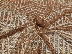 Blush Geometric Sequin Fabric on Mesh 2 Way Stretch “BombShell Sequins”