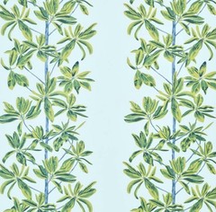 Thibaut Curtain Fabric ‘MANGROVE TREE’ 3.8 METRES TURQOISE Linen Blend