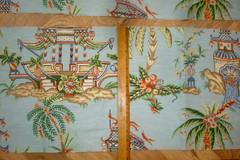 One Yd+Remnants Thibaut Fabric Tea House Chinoiserie Pagoda 3 pc Blue for Pillow