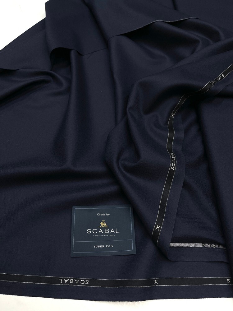 NAVY Blue Suiting Fabric Super 150s Wool SCABAL Luxury Dishdasha made in UK 3.5m