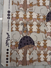 Unicorn Mushroom Toadstools Fairytale Magical Night RJR Fabric 18″ x 22″ x 2 Pcs