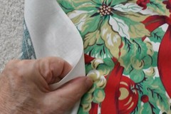 36″ x 44″, Vintage, Red & Green on White Christmas Craft Panel, Wamsutta, P8763