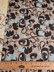 Emma &Mila Baby Mine Grey Animals Fabric, Mother Baby Animal Theme