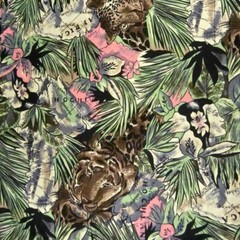 Leopards, Tropical Jungles of Africa, Maps, Cotton Fabic, BTY