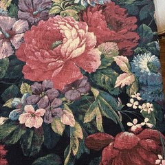 VTG Fabric By Western Textile Screen Printed 100% Cotton Floral Made In USA 9 Yd