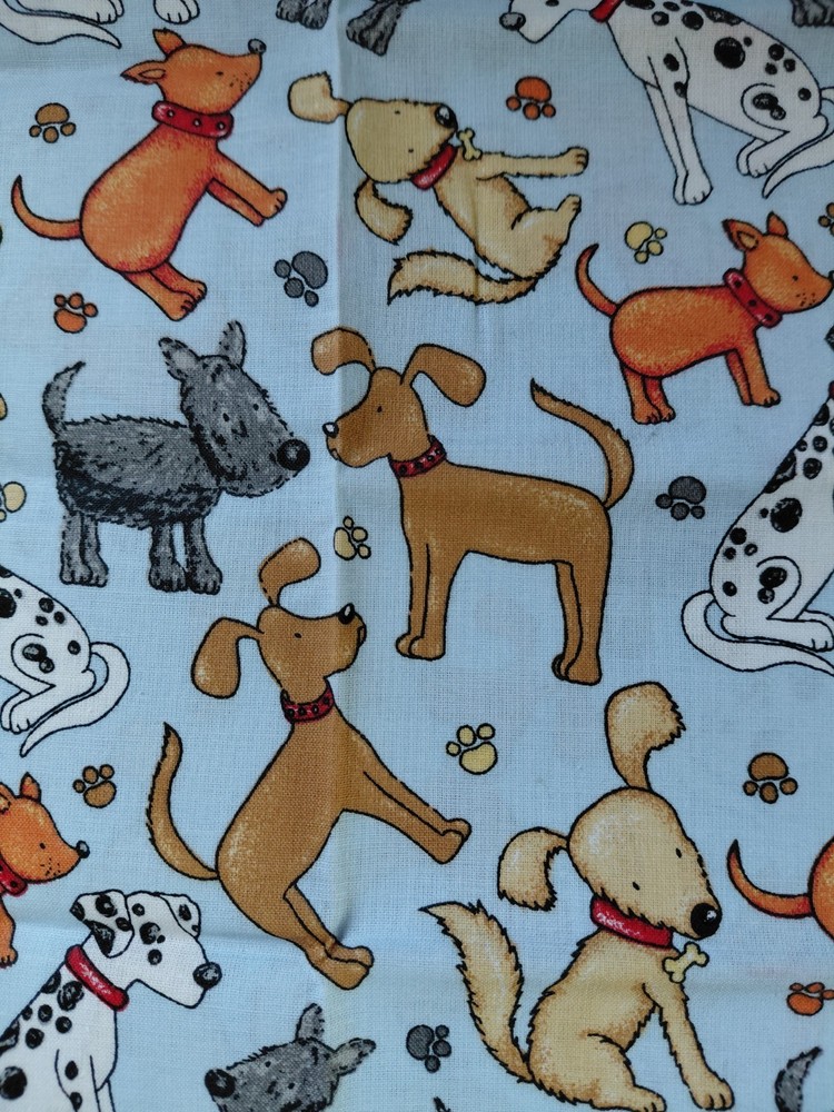 5 fat quarters dog prints cotton for quilting, pet accessories, or DIY