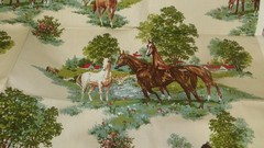 Vtg House N Home Fabric – Palomino – Quarter Horses – 48″ x 23″