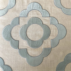 Lee Jofa Tremoille Linen Fabric Remnant in Grayish Blue 2.33 Yards Raised Velvet