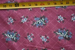 By 1/2 Yd, Vintage, Blue & White Floral on Dusty-Rose Quilt Cotton, B1242