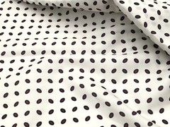 Fabric Off White with Black Burgundy Orange Ovals 65″ x 77″ Polyester &/or Blend