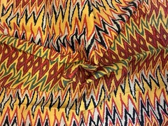 Chevron, Flame Ikat Silk Fabric TWO coordinating pattern pieces 8 yards ***READ
