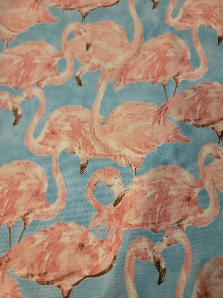 Cotton Duck flamingo fabric 54 x 36