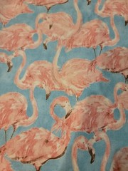 Cotton Duck flamingo fabric 54 x 36