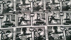 Fabric Marvel Comics Black & White w/Dark Knight Man of Steel 20″ Square $5.50