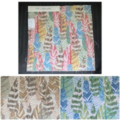 PK Lifestyles Cozy Life Fabric Swatch Sample X3 27″ Square Leaf Plumes