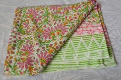 NO TARRIF CHARGES 100%✅ZK_164 Hand Block Floral Print 100%Cotton 5 Yard Fabric
