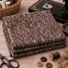 Elizabeth Studio Reddish Brown Tree Bark Cotton Quilt Fabric by the Yard