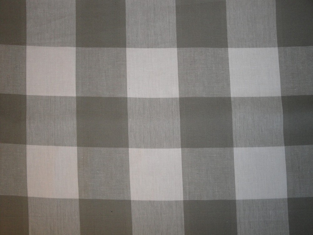 Dunroven House 3 Inch Farmhouse Check Grey White Woven Cotton Homespun Fabric