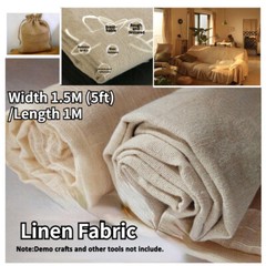 1.5*1M 5FT Linen Fabric Embroidery Cloth Crafts F/ DIY Decor Cross Sew Stitch