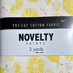 Jo-Ann Novelty Prints Pre-Cut Cotton Fabric 2yd 44in Lemons on White