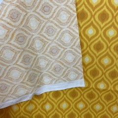 Retro Mustard Geometric Cotton Fabric 72 x 44 in Reclaimed Mod Diamond Print