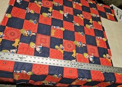 Springs Mills Inc Denim Patchwork Fabric 34 Inches Rag Dolls bandana Print 1974